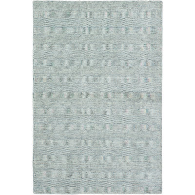 Tapis gris / bleu noué à la main Healdton Pearl