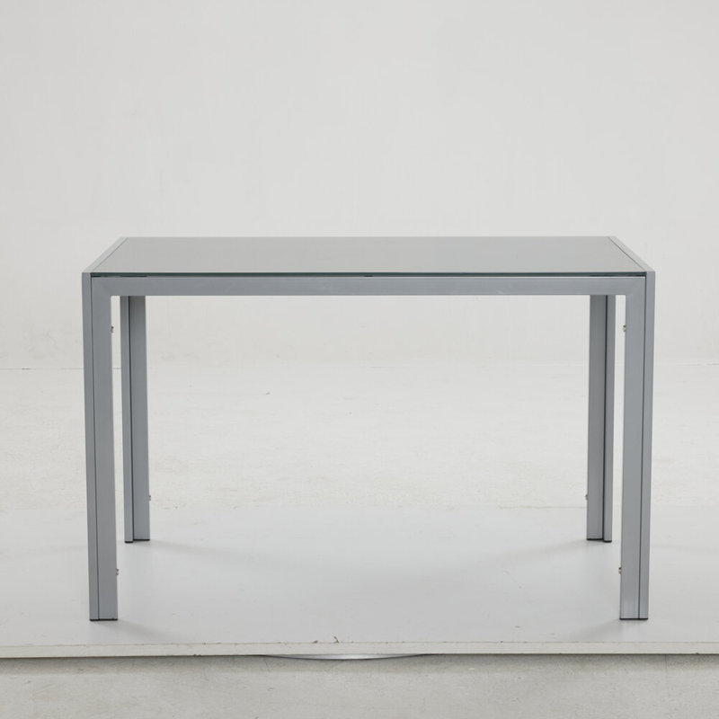 Trasi Glass Top Metal Base Dining Table