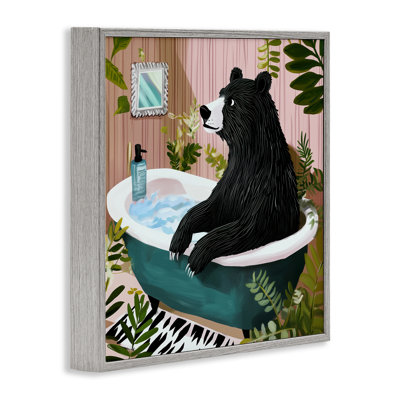 Bear in Plant Filled Bath Giclee Art, design by Annabelle Hall