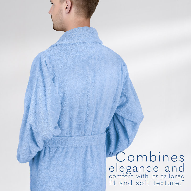 Peignoirs turcs 100% coton, robes pour hommes légères et absorbantes, Bleu ciel, TG