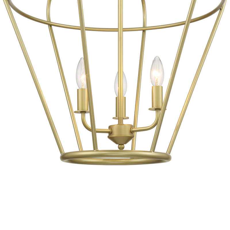 Lustre de salle à manger à 3 lumières Deanle, Laiton
