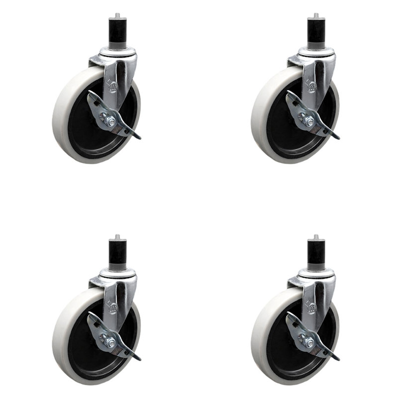 Thermoplastic Caster with Brake