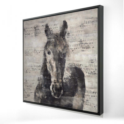 "Cheval abstrait avec typographie"