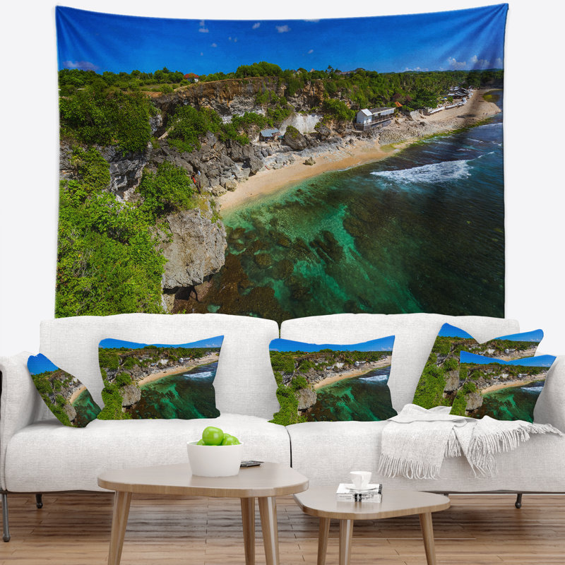 Tapisserie paysage marin balangan plage Bali Indonésie, H 50 po x l 60 po