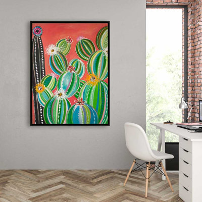  Cactus - Toile encadrée botanique pour la décoration intérieure