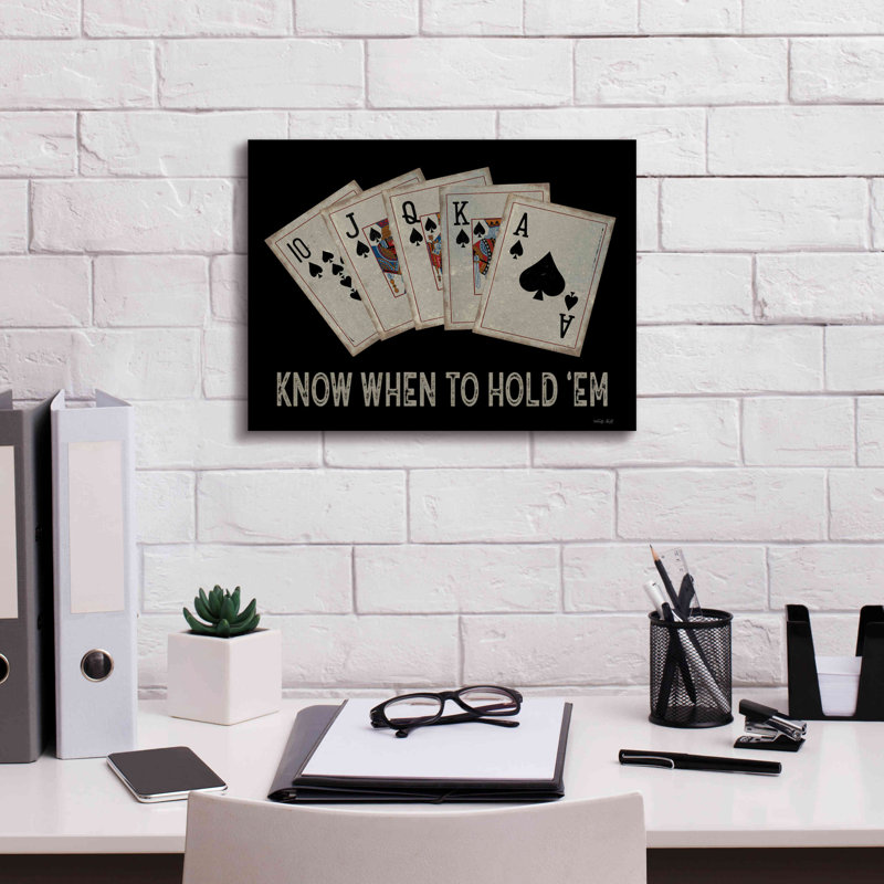«Know When to Hold 'em» par Cindy Jacobs, estampe numérique sur toile, H 12 po x l 16 po x P 0,75 po