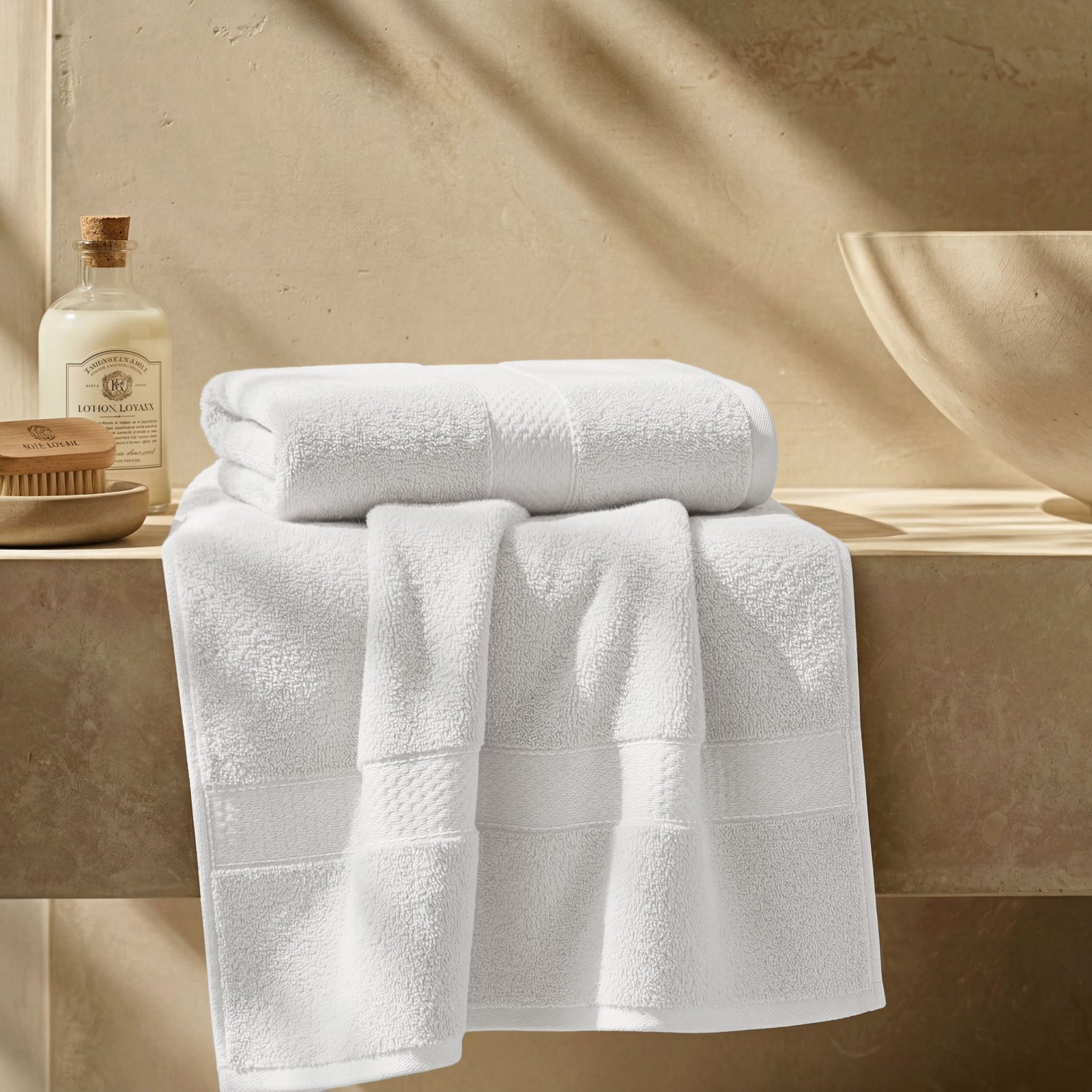 Niles Giza Cotton Bath Towel Set, White