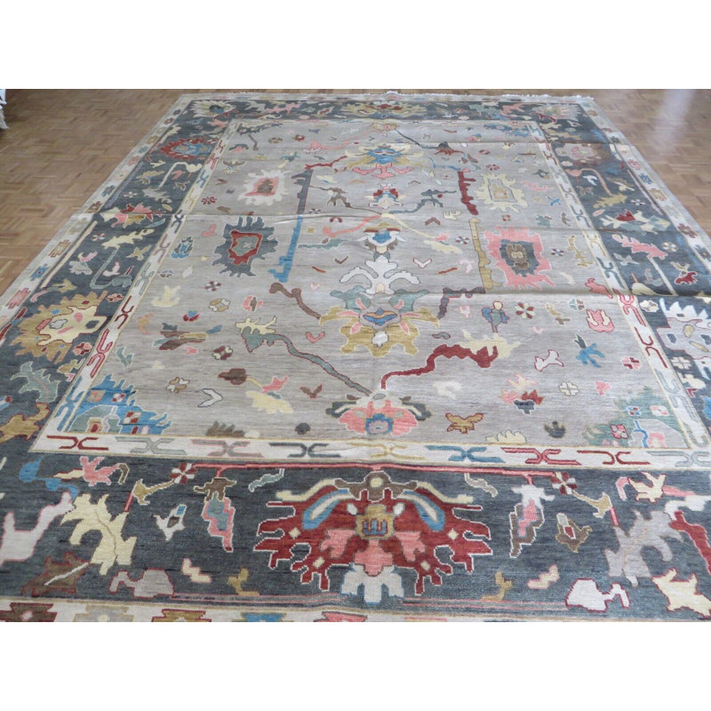 Tapis unique gris de 10 pi x 14 pi 1 po