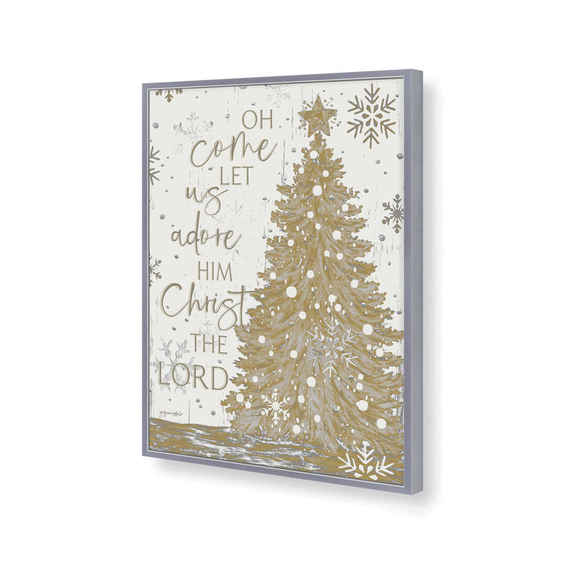 «Come Let Us Adore him» par Annie Lapoint, reproduction d'art, L 12 po x H 16 po, Argent, Impression encadrée