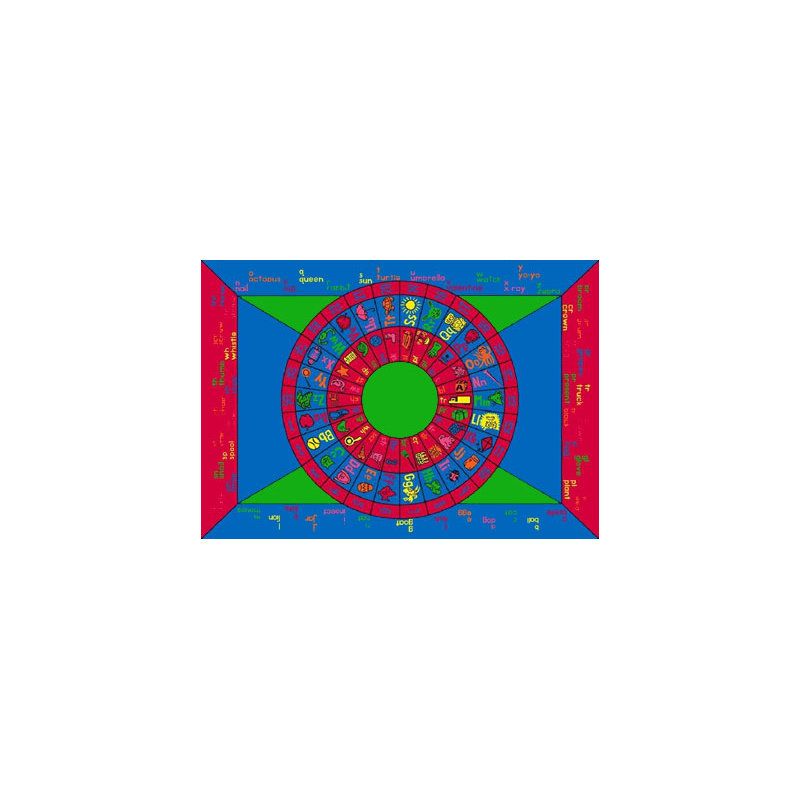 Tapis éducatif avec jeu de mots, Rectangle 5 pi 4 po x 7 pi 8 po