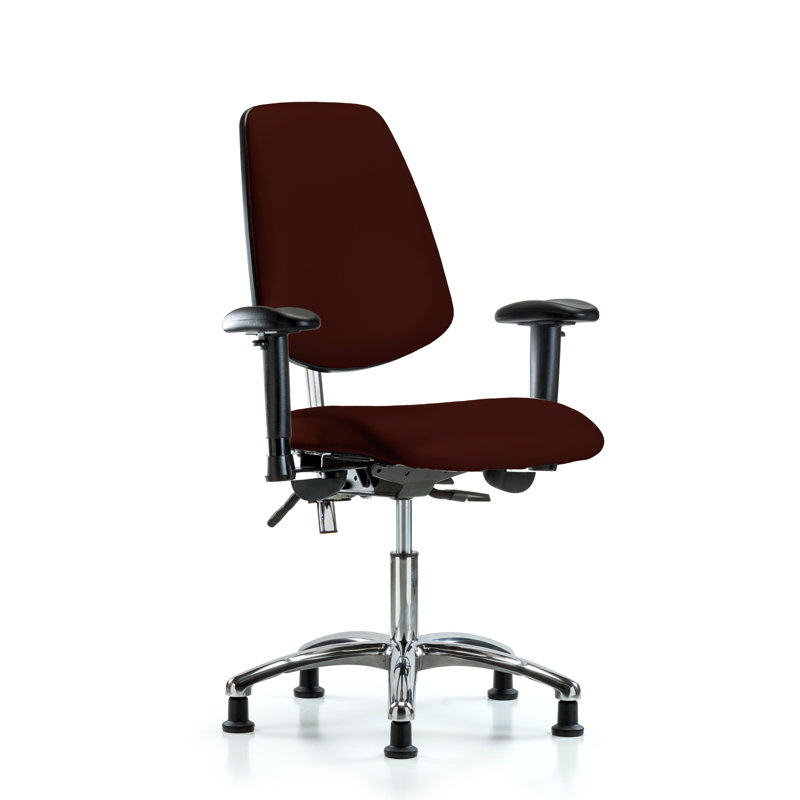 Chaise de travail ergonomique Amelie, Bourgogne, Patins, Inclus