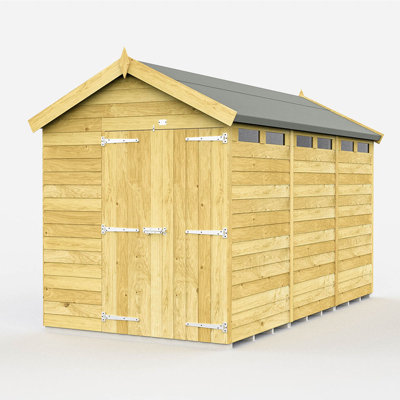 7ft x 12ft Apex Security Shed - Double Door
