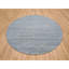 Tapis oriental rond en laine tissé à la main 8 pi x 8 pi gris Striae 317A241394064AA6ACA32D899ADEDB3E