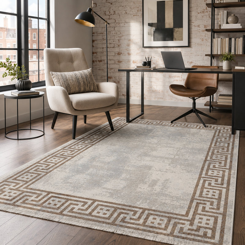 Geometric Cotton and Chenille Flatweave Area Rug, 60 x 100 cm