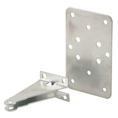 Prime-Line Jamb Bracket with Plate, 2-1/2 in. x 4-1/16 in., Steel Construction, Mill Finish (Single Pack)