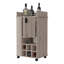 Chariot-bar 1 porte avec porte-bouteilles et roulettes Allandale - gris clair-132975006