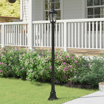Afton Stained Glass Transparent Lamp Post (Full) Post Lantern