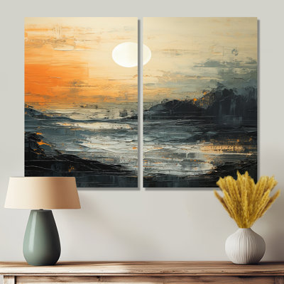 «Modern Coastal Mystic Sunrise» - art mural côtier côtier
