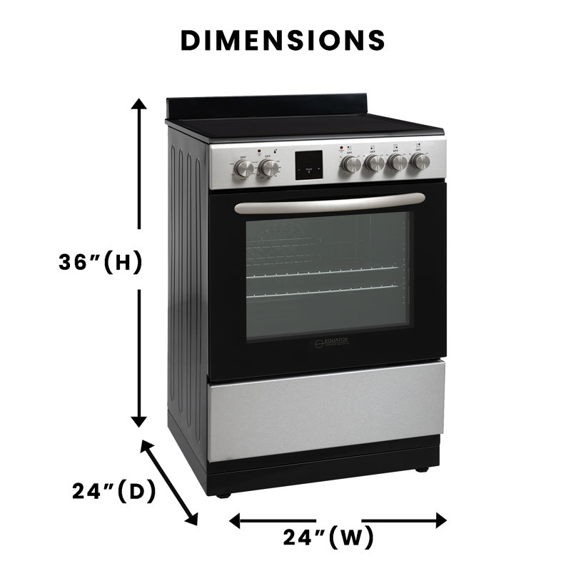 Equator Advanced Appliances Standalone 24" 2.4 Cubic Feet Ceramic burner Electric Free Standing Convection Range
