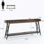 Console de 70,87 pouces de long avec canapé-lit, canapé de style industriel rustique pour le salon, table de bar étroite pour le couloir d'entrée, brun et noir