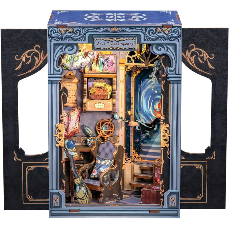 Book Nook Wizardi Miniature - Ensemble de chambre pour agence de voyage Soul
