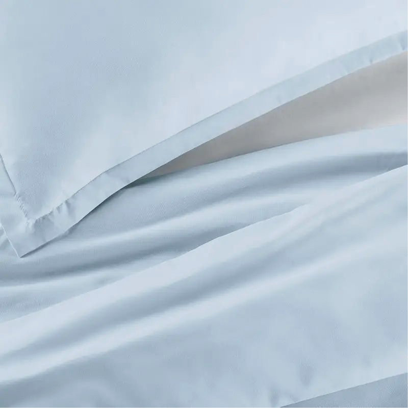 Housse de couette unie Simply Clean, Housse de couette simple + 2 taies d'oreiller, Bleu clair