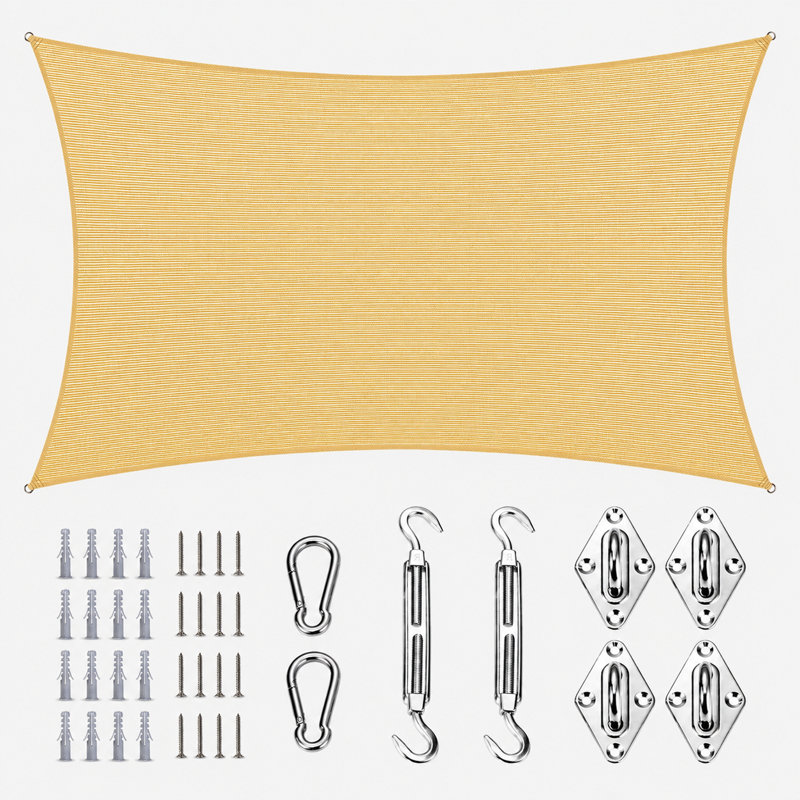 Toile d'ombrage rectangulaire Amgo, Beige, 8 pi x 16 pi