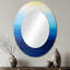 Bleu Spectral Solitude I - Miroir mural moderne ovale-572584518