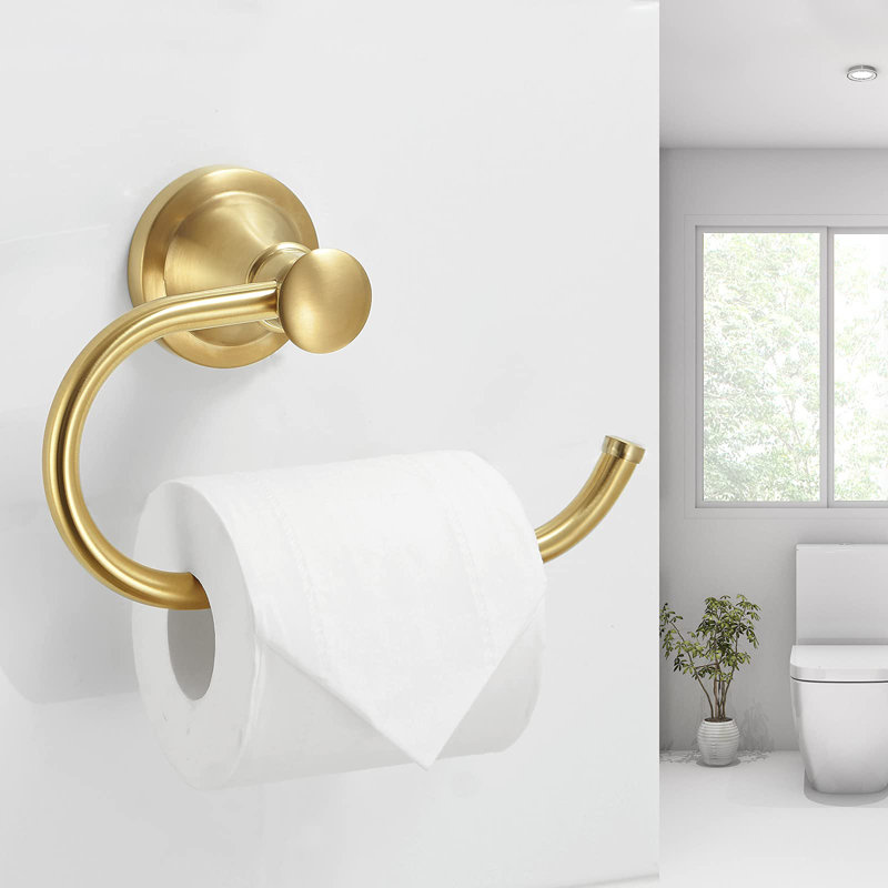 Porte-papier hygiénique brossé en or brossé, accessoires de salle de bain, porte-papier hygiénique mural, antirouille