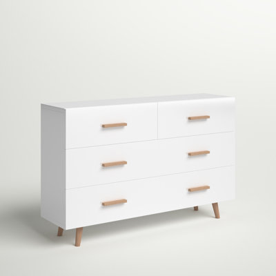 Katelin 4 Drawer 125Cm W Solid Wood Chest Of Drawers
