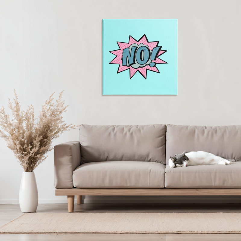 No Comic Speech Bubble Canvas, design by Ashley Singleton, 24" H x 24" W