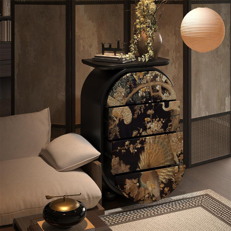 Armoire classique à quatre tiroirs, Noir