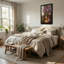 Plantes et fleurs, iris mauves dans un vase en cuivre sur une chaise-690179901