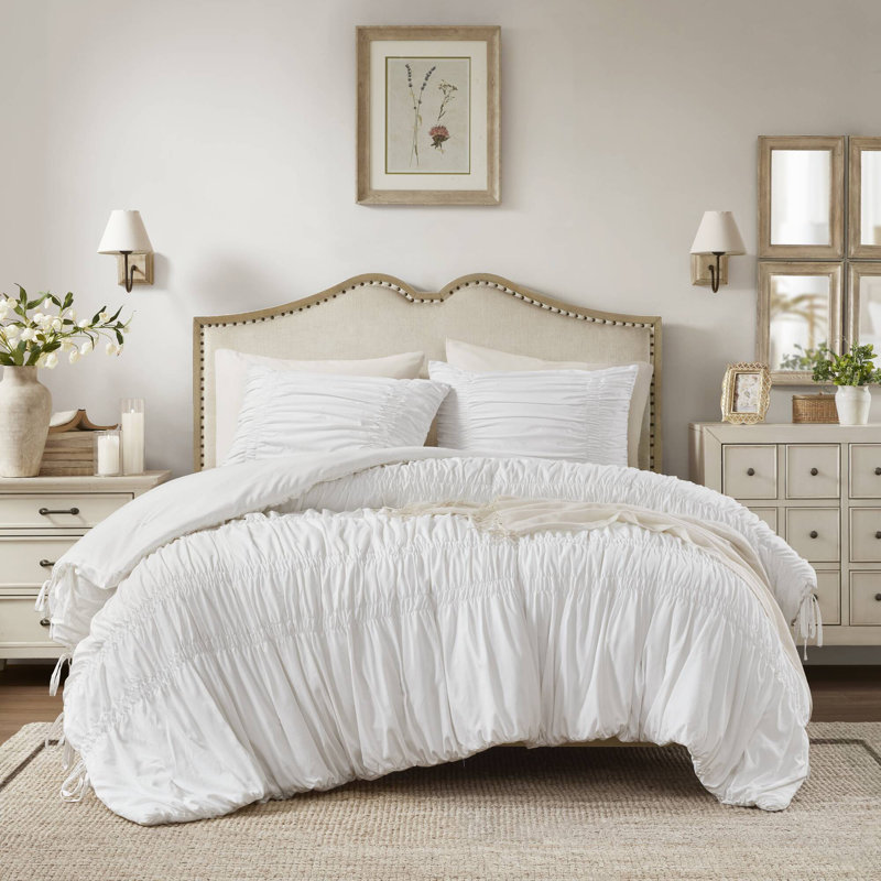 Ensemble d'édredon en microfibre Ria Mia, Blanc, Édredon pour très grand lit + 2 taies décorativ