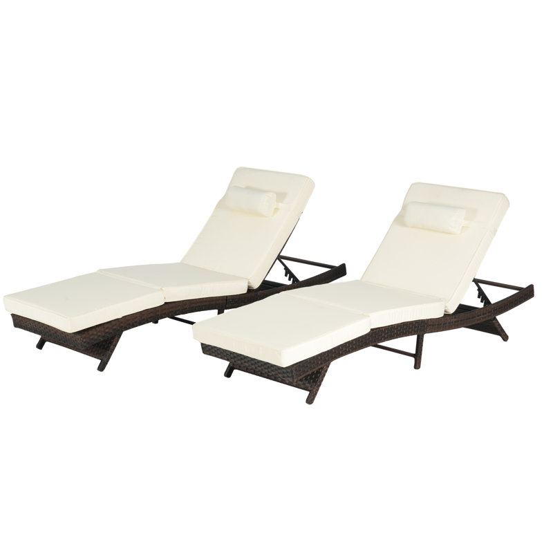 Chaises inclinables d'extérieur - Coussins d'eau pliables en acier, pelouse, bain de soleil, bord de la piscine, espace 2, salon 150, mousse confortable, jardin, plage