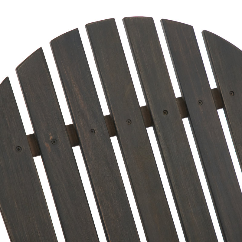 Eucalyptus Foldable Outdoor Adirondack Chair, Dark Gray