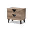 Table de chevet 2 tiroirs Elkin en brun clair