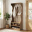 70.87" Entryway Coat Rack with Shoe Bench, 3-In-1 Rustic Tall Hall Tree with 7 Hooks