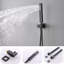 Thermostatic Shower Faucet Set 16x32in LED Rain Shower Head Massage System Black