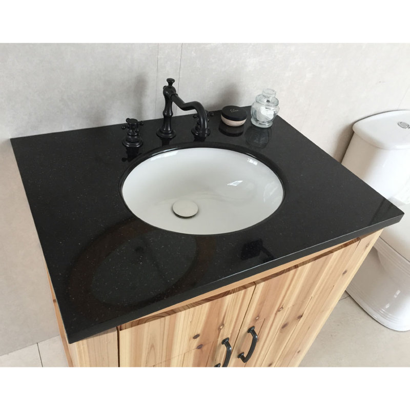 Genoa 30'' Single Bathroom Vanity with Top, Black