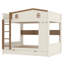 Lit superposé grand avec lit gigogne, tablettes et crochets de rangement - Lit superposé en bois massif, sans sommier, beige / naturel-1544640974-1544640975