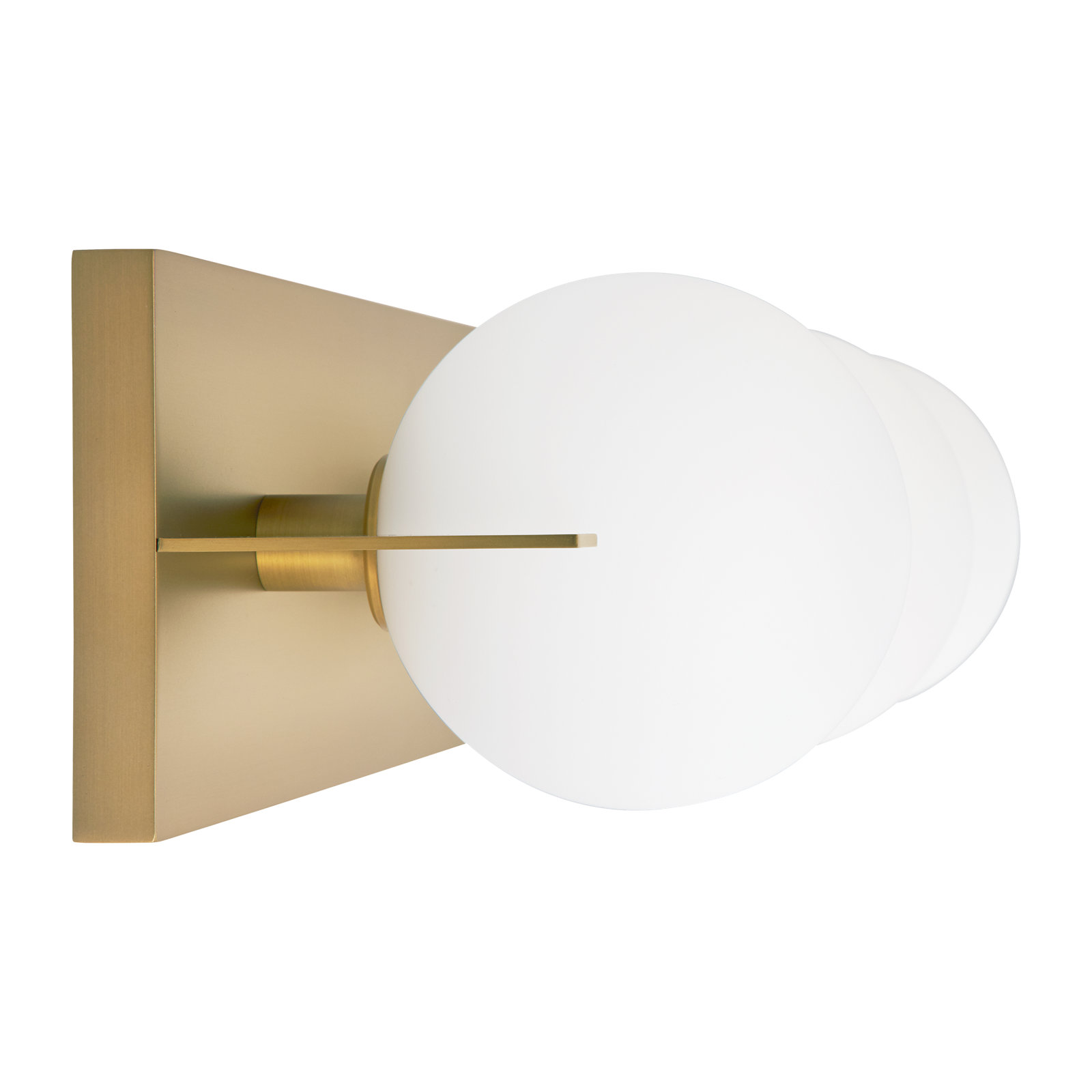 Orbel 3 Light Frosted Dimmable Vanity Light, Yes, Natural Brass
