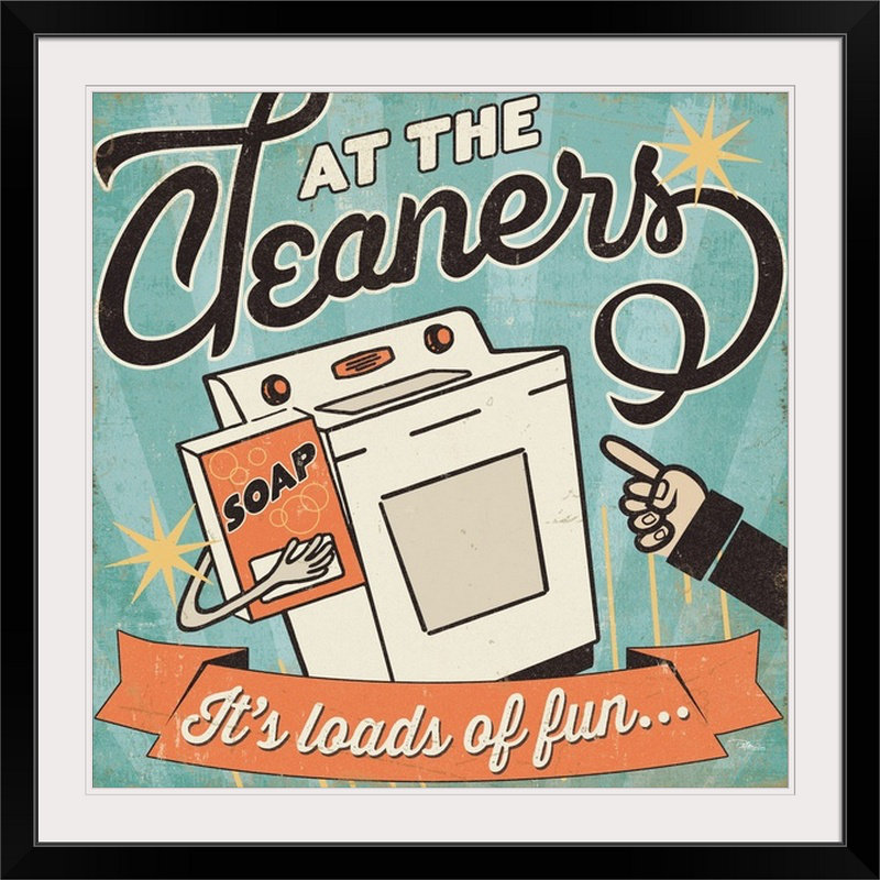 «The Cleaners II», affiche vintage, H 16 po x l 16 po x P 1,5 po, Toile