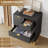 Black 5-Drawer Dresser with Metal Base, Modern Storage Chest for Closet, Hallway-1621188270