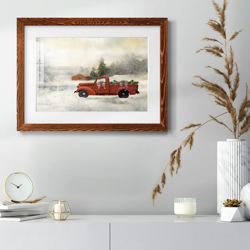 Red Barn Winter, H 14 po x l 20 po x P 1,5 po, Érable