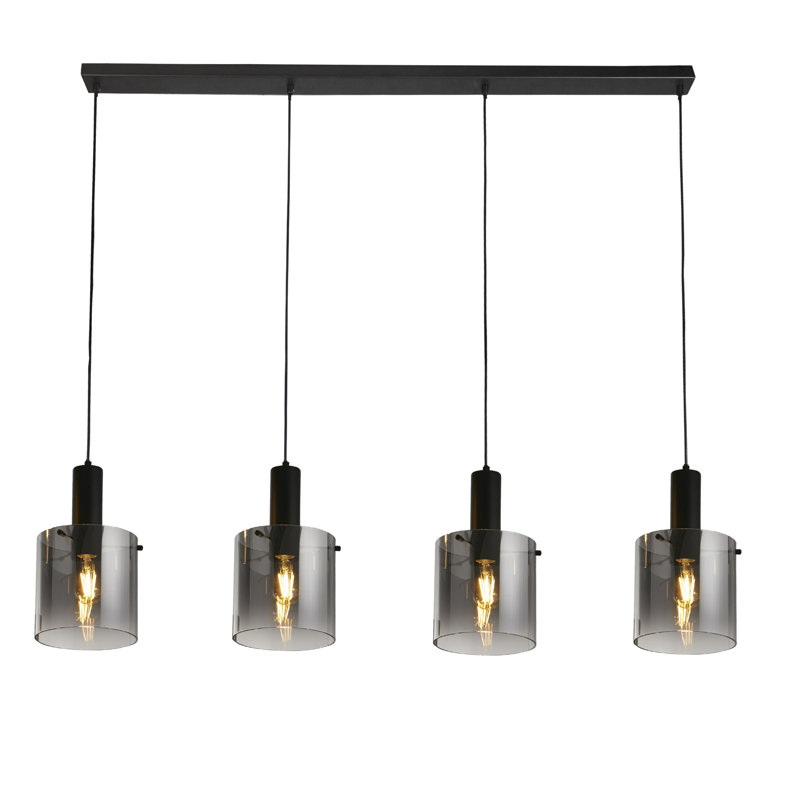 Montravious 4 - Light Cylinder Chandelier, Powder Coated Matt, Smoked