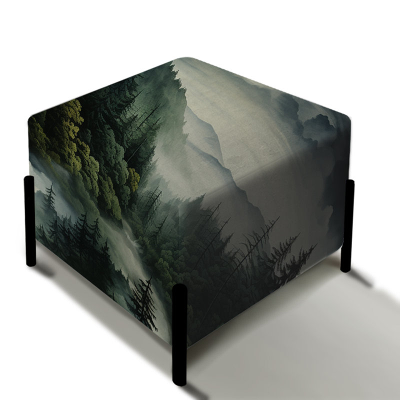 Misty Forest Moody Patterns - Repose-pieds carré abstrait