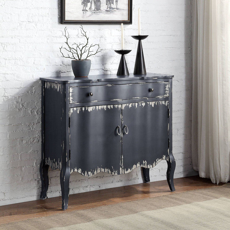 Armoire console au fini gris antique