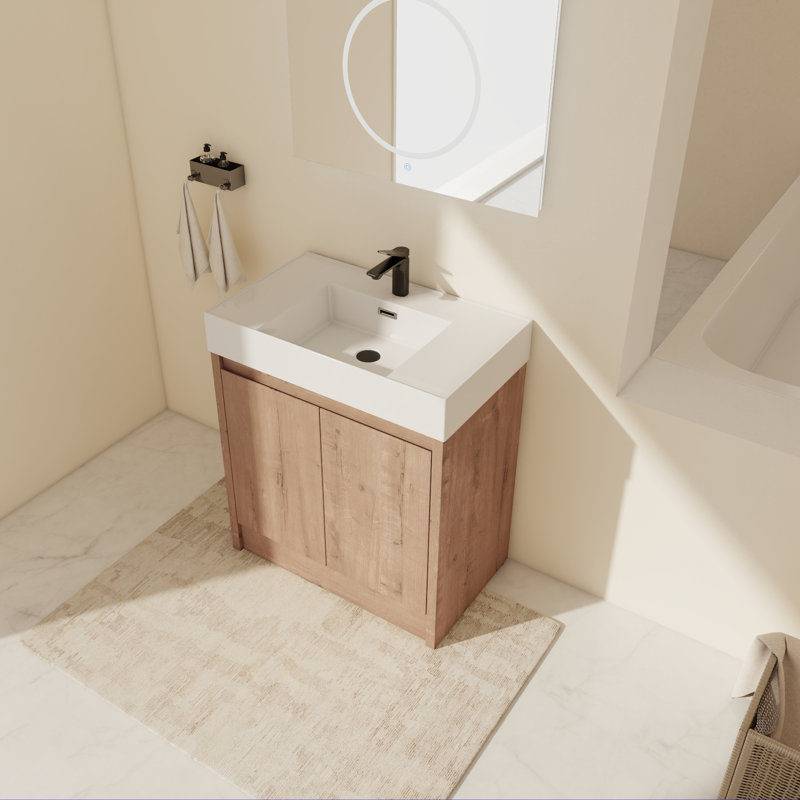 Chiasson 29.53'' Single Bathroom Vanity with Resin Top