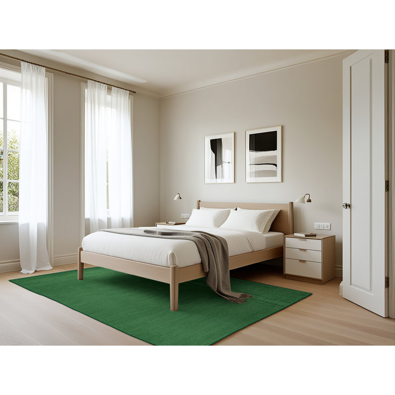 Tapis vert uni lavable à la machine, Rectangle 5 pi x 7 pi